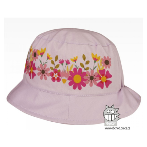 Bavlněný letní klobouk Dráče - Mallorca 20, fialková, květy Barva: Fialková