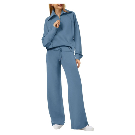 Dámská sportovní souprava – mikina na zip + zvonové kalhoty