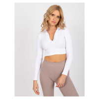 BÍLÝ CROP TOP FLORES S LÍMEČKEM -WHITE Bílá