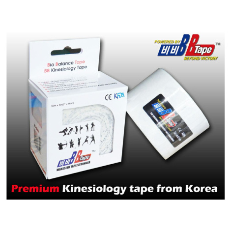 Kineziologický tejp BB Tape - 5 m x 5 cm Barva: bílá