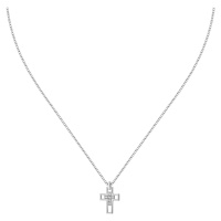 Morellato Nadčasový stříbrný náhrdelník Kříž se zirkony SATT12