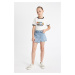 DEFACTO Girl's Jean Shorts Skirt