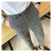 Pletené pánské kalhoty kostkované office styl