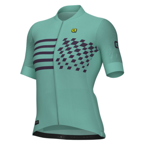 ALÉ Cyklistický dres s krátkým rukávem - PLAY PR-E - modrá/zelená