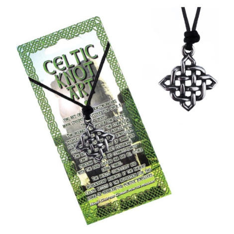 Šňůrkový náhrdelník s přívěskem - lesklý čtvercový keltský uzel Šperky eshop
