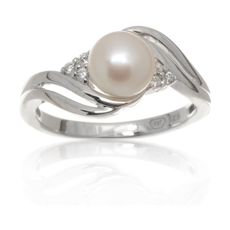 Dámský stříbrný prsten s pravou perlou SVLR0256SH8P1 JVD
