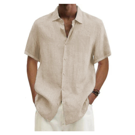 Pánská lněná košile s krátkým rukávem