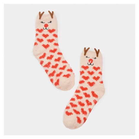 Sinsay - Vánoční ponožky - Béžová