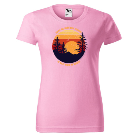 DOBRÝ TRIKO Dámské tričko s potiskem Cestování Barva: Růžová