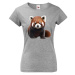 Dámské tričko s červenou pandou - krásný barevný motiv s plnými barvami