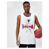 Koton Sports Oversized Singlets Basketball Printed Round Neck