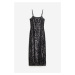 H & M - Flitrové šaty slip dress - černá