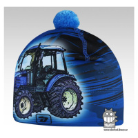 Chlapecká zimní funkční čepice Dráče - Flavio 087, traktor, modrá Barva: Modrá