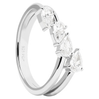 PDPAOLA Blyštivý stříbrný prsten se zirkony Terra Essentials AN02-861
