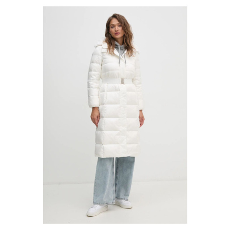 Péřová bunda Geox dámská, bílá barva, zimní, W4626V-T3146-F1680