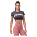 Nebbia Sporty Hero crop top s krátkým rukávem 584 marron