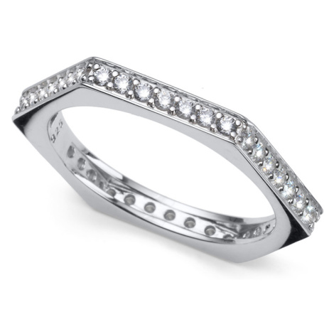 Oliver Weber Nadčasový stříbrný prsten s kubickými zirkony Edge 63266 54 mm