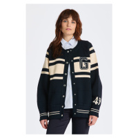 SVETR GANT KNITTED GANT VARSITY JACKET modrá