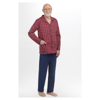 Pánské pyžamo Martel Antoni 403 - rozepínací Červeno-tmavěmodrá