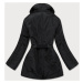 Lehká černá dámská bunda s páskem (OMDL013)