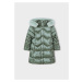 Zimní kabát prošívaný s kožešinou zelený MINI Mayoral