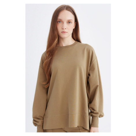 DEFACTO Regular Fit Crew Neck Basic Plain Sweatshirt Tunic