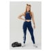 NEBBIA - Crop top tílko GYM THERAPY 618 (dark blue) - NEBBIA