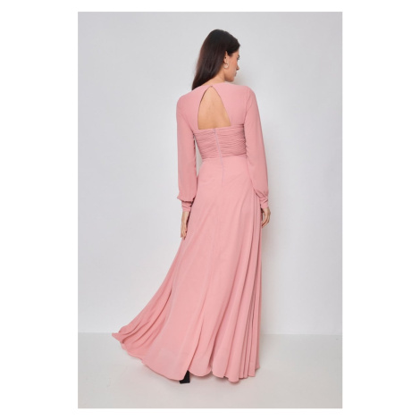 Světle růžové dlouhé šaty Celia Paris Style