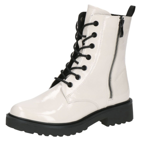 CAPRICE Šněrovací kozačky bílá