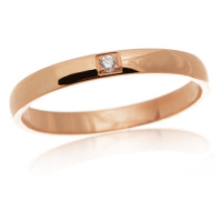 Prsten z růžového zlata s diamantem BP0103F + DÁREK ZDARMA
