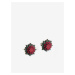 Zeleno-červené dámské dřevěné náušnice s motivem BeWooden Red Flower Earrings