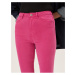 Tmavě růžové dámské tříčtvrteční džíny s vysokým pasem Marks & Spencer