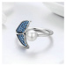 GRACE Silver Jewellery Stříbrný prsten s perlou a zirkony Ploutev, stříbro 925/1000 P-SCR286 Stř