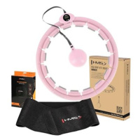 HMS Set HHW09 + BR163 masážní hula hoop obruč se závažím a počítadlem, růžová