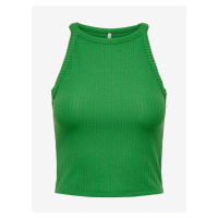 Zelený dámský žebrovaný basic top ONLY Emma - Dámské
