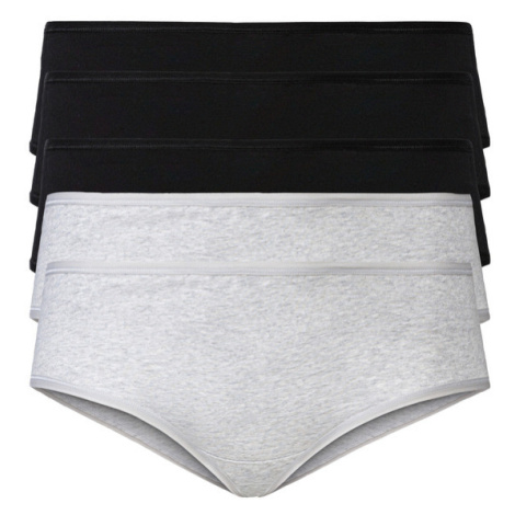 esmara® Dámské kalhotky XXL, 5 kusů (černá / světle šedá)
