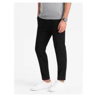 Ombre Men's pants with a classic cut in a delicate check - black