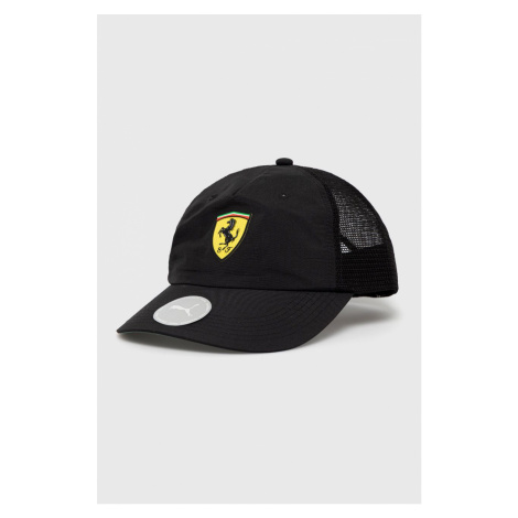 Čepice Puma x Ferrari černá barva, s aplikací