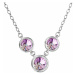Stříbrný náhrdelník se Swarovski krystaly fialový kulatý 32033.3 vitrail light