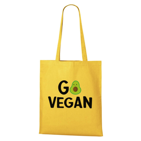 DOBRÝ TRIKO Bavlněná taška s potiskem Go vegan Barva: Žlutá