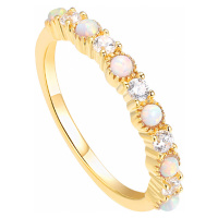 OLIVIE Luxusní stříbrný prsten GOLD 4824