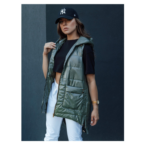 Kamizelka damska pikowana JESS zielona Dstreet