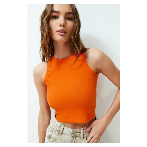 Trendyol Orange Halter Neck Ribbed Flexible Knitted Undershirt