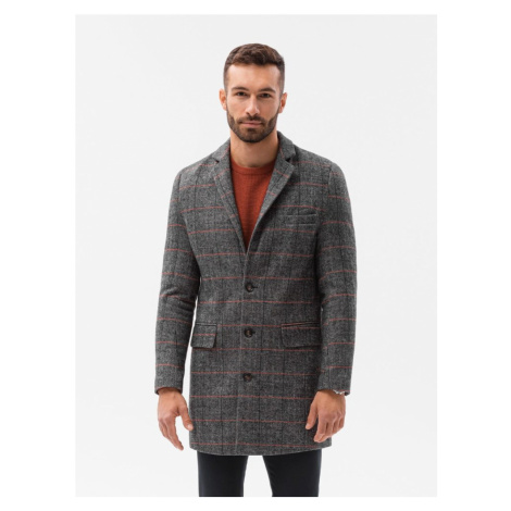 Ombre Clothing Nádherný kabát v černé barvě C500