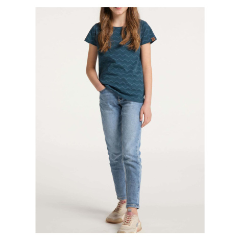 Tmavě modré holčičí vzorované tričko Ragwear Violka Chevron