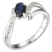 Brilio Silver Stříbrný prsten se safírem Precious Stone SR09000B