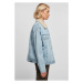 Ladies Oversized Sherpa Denim Jacket - clearblue bleached