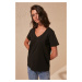 Trendyol Black Single Jersey V-Neck and Crew Neck 2-Pack Basic Knitted T-Shirt