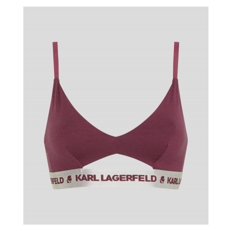 Spodní prádlo karl lagerfeld metallic peephole logo bra červená