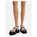 Černo-béžové dámské sandály na platformě Desigual Road